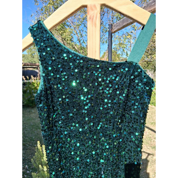 ALISA&LEO Sequin Mermaid Dress Dark Green Size 11 Y Formal Prom Party Sweet 16 - Picture 2 of 10
